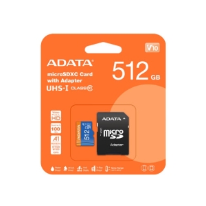 کارت حافظه میکرو اس دی ای دیتا مدل ADATA Premier MicroSDXC +ADP V10 R100 W25 512GB